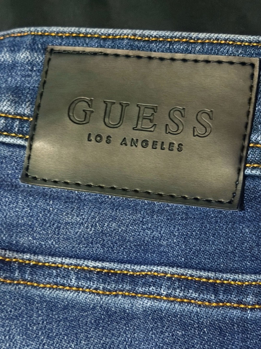 Guess Men's Straight Jeans in Dark Blue Wash - Picture 7 of 8
